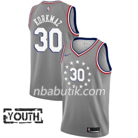 NBA Børn Trøje Philadelphia 76ers Furkan Korkmaz 30 2018-19 Nike City Edition Grå Swingman